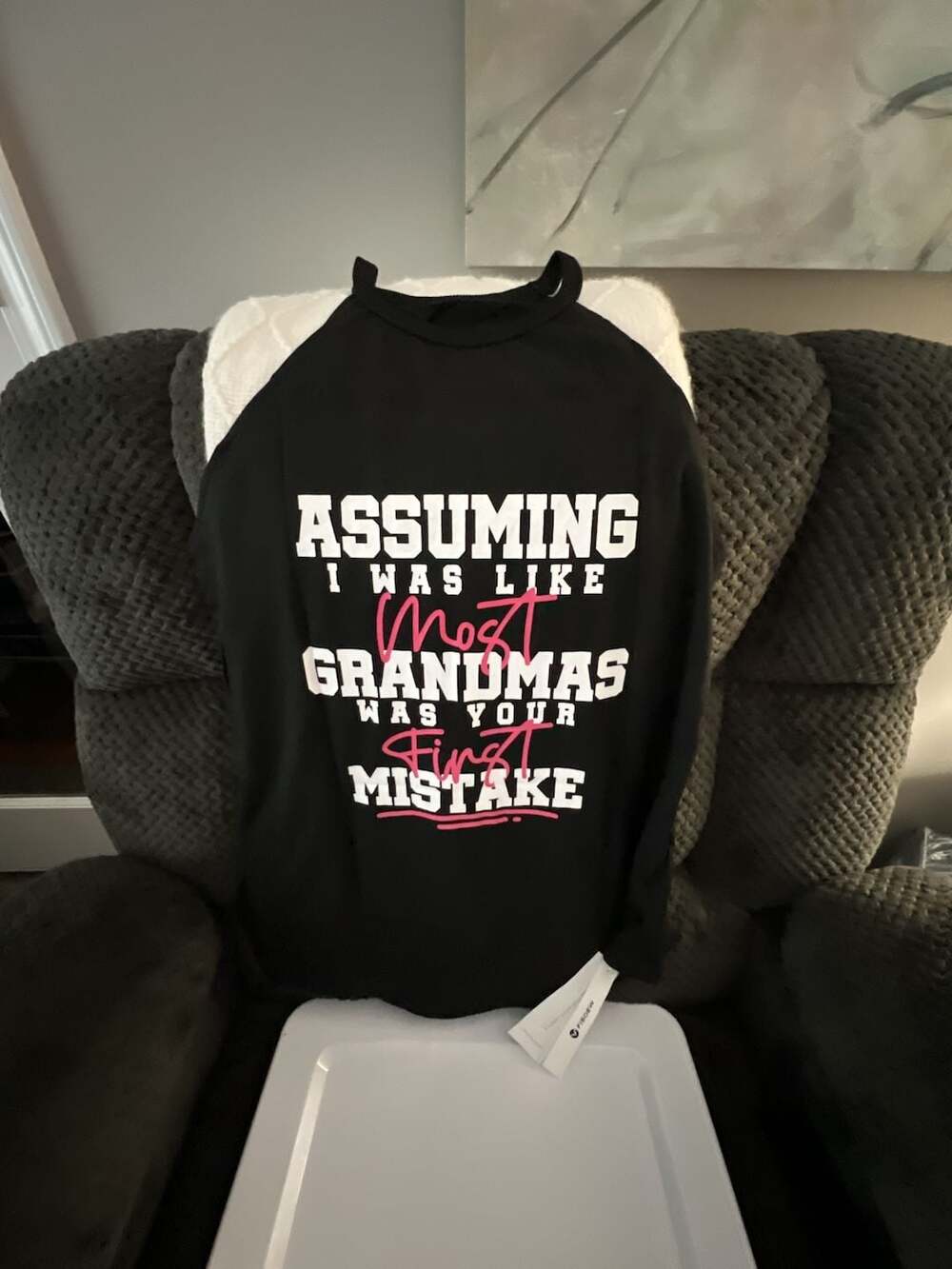 Fisoew Grandma Mistake Graphic Workout Tank Top Black
